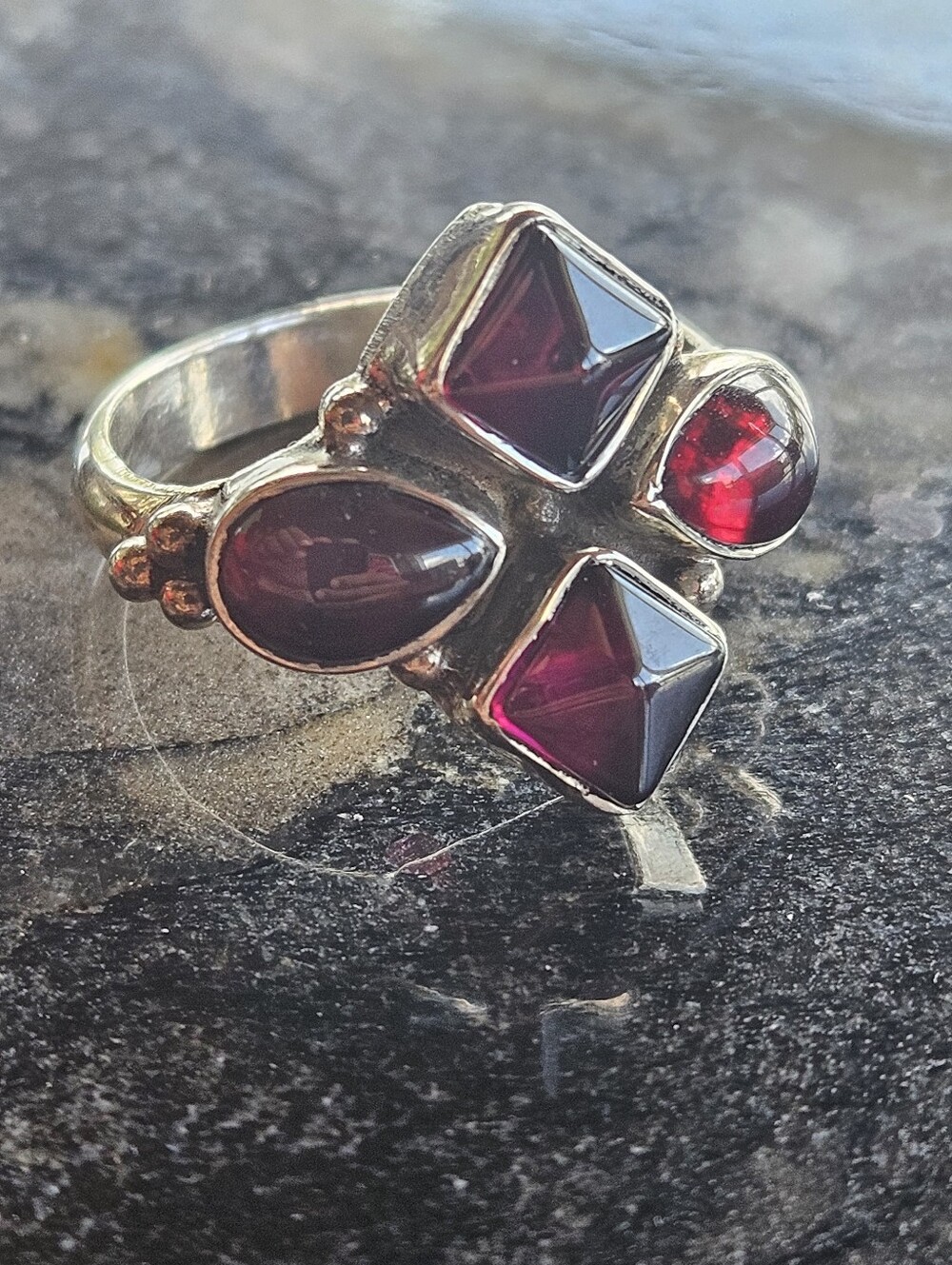 Nicky Butler Sterling Silver Multi-Stone Garnet Ring - Size 5 1/2